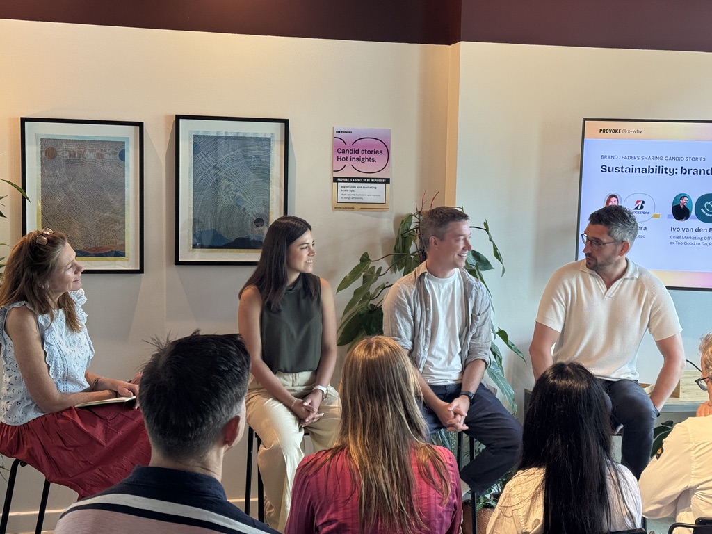 Brand leaders sharing candid stories at a Provoke event