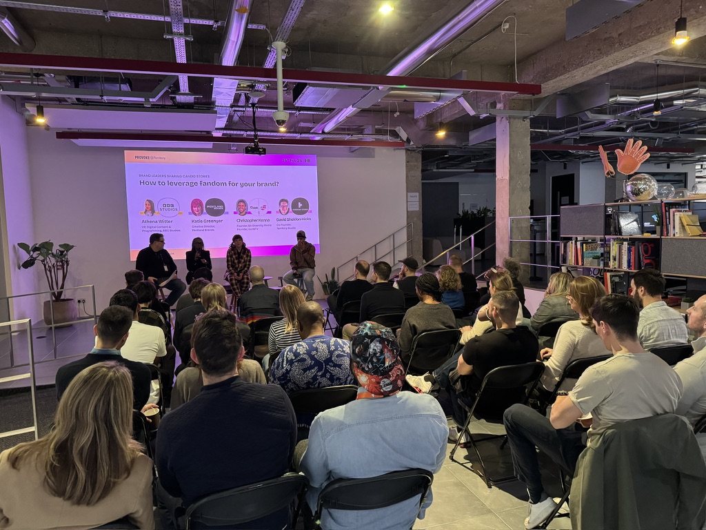 A Provoke audience listening to a conversation about brand fandom